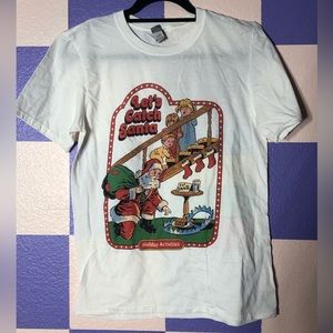 NWOT Let’s Catch Santa Classic Christmas Shirt with Unique Misprint - Size S